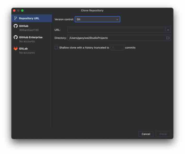 Android Studio set URL